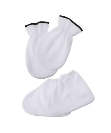 Ensemble 2 Pi ces Moufles Et Pantoufles De Paraffine Blancs Taille Unique Bain De Cire Chauffant Pour Spa Mains Et Pieds Soins Thermiques R utilisables Pour Femme Professionnelle