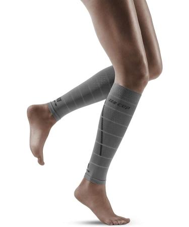 CEP Reflective Calf Sleeves Grey Men IV - Enhance Visibility and Performance - Buy Online on GoSupps.com