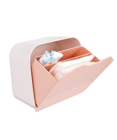 Women's binding box plastic hanging tampon storage box 15.5 * 15.5 * 9cm ladies bandage organizer for bathrooms for girls women women (pink) 1 piece (1 Pack)