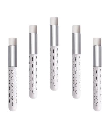 RUFRY 12 Pieces Cute Lash Bath Brushes Blackhead Remover Brush Tool Facial Cleaning Brushes Eyelash Cleanse Brushes (White-Silver) Silver-white