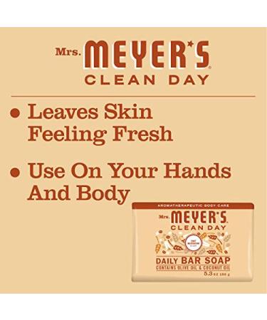 Mrs. Meyer's Clean Day Oat Blossom Bar Soap - 5.3 oz | Cruelty-Free Hand Soap & Body Wash with Essential Oils - Buy Online on GoSupps.com