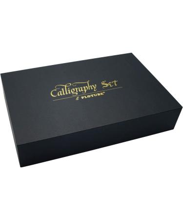 Plotube Calligraphy Pen Set with Wooden Dip Pen, Antique Brass Holder, 11 Nibs, 7 Ink Bottles, and Beginner's Manual - Buy Online on GoSupps.com