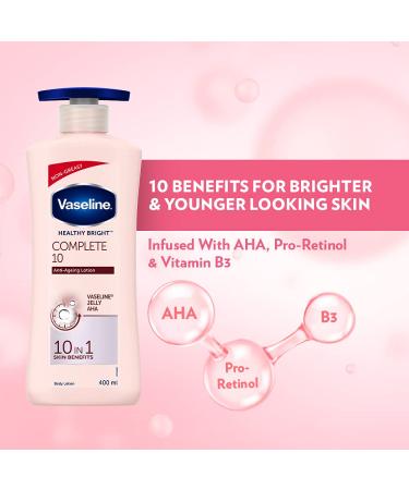 Vaseline Healthy Bright Complete 10 Body Lotion - 400 ml | Hydrating Skin Moisturizer for All Skin Types - International Shipping Available - Buy Online on GoSupps.com