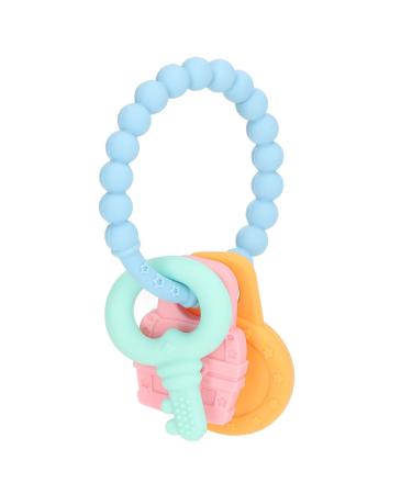 Baby bite ring bracelet baby-bite ring bracelet toys portable silicone rubber relief for childhood diseases for newborns (dark blue)