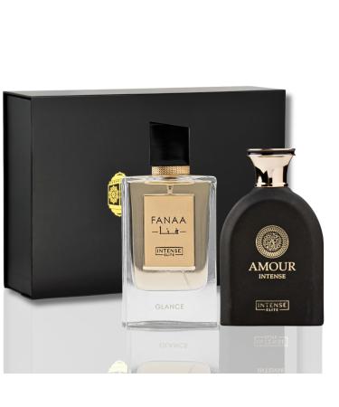 Arabian Perfumes for Women & Men Fanaa Glance And Amour Intense (Pack of 2) Eau de Parfum 100ML (3.4 OZ) Long-Lasting Perfume For Men & Women Valentine s Day Gifts With Magnetic Box Xtra Value Pack