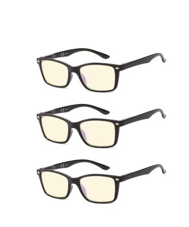 Suertree 90% Anti Blue Light Reading Glasses 3 Pack visual aid optics glasses reading aids for women men BM151T 3.5x 3.5x dioptria 3PC 90% anti Blue