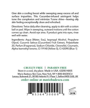 Mario Badescu Cucumber Cleansing Lotion 8 Fl Oz | For Combination & Oily Skin | Clarifying Facial Toner with Cucumber Extract - Buy Online on GoSupps.com