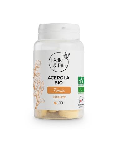 Belle&Bio Ac rola Bio 30 comprim s croquer 1060 mg/jour Antifatigue Certifi Bio par Ecocert Vitamine C 180 mg fabriqu en France