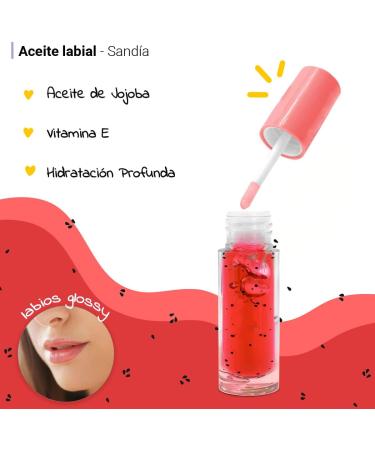 The Fruit Company Watermelon Lip Oil Extra Hydrating Formula 3.6ml Jojoba Oil Vitamin E All Day Protection Vegan Formula Cruelty Free - Buy Online on GoSupps.com