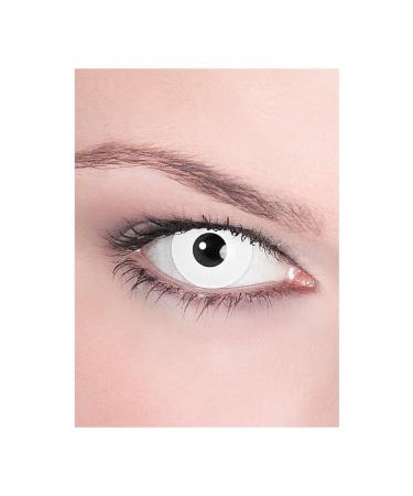 Contact lenses annual lenses - white motif lenses with prescription (1 piece) - dioptria: -3.5 - ideal for Halloween carnival & motto party white -3.5 dioptria