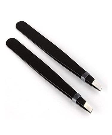 Stainless Steel Tweezers Precision Tweezers Eyebrow Scissors Diagonal Type 2 Pieces Set Useful and Deft