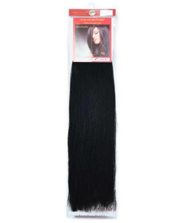 Yaki Silky Weave Jet Black (1) 14" Human Hair Extensions