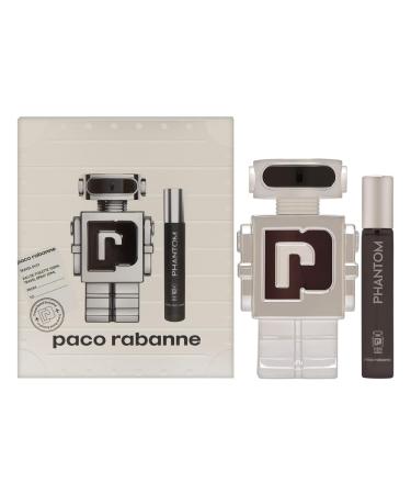 Phantom by Paco Rabanne for Men 2 Piece Set Includes: 3.4oz Eau de Toilette Spray + 0.68 oz Eau de Toilette Spray