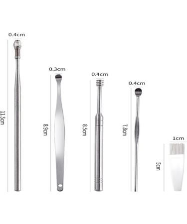 6 PCS Premium Stainless Steel Ear Pick Earwax Removal Kit with Storage Box and Cleaning Brush - Easy to Use - Buy Online on GoSupps.com