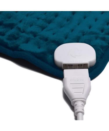 Ambershine 45cmx85cm XXXXL King Size Fast-Heating Electric Heating Pad - 6 Temperature Settings for Pain Relief in Dark Teal - Buy Online on GoSupps.com