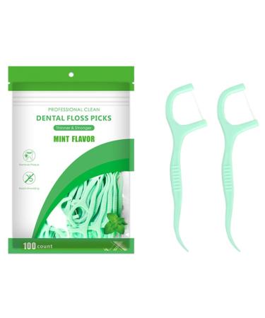 Ustnir tooth flap sticks 100 pieces of dental floss dental flowed for whiter interdental spaces dental floss with mint taste fresh breath tongue scrap disposable dental sticks/tooth cleaner sticks
