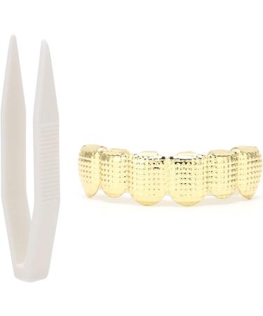 Hip Hop Hollow Tooth Hip Hop Teeth Grillz Easy to Wear Portable Rapper Costume Teeth Jewelry and Party Photo Props for Halloween for Women Men Gift (Gold) - Buy Online on GoSupps.com