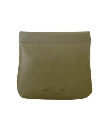 Leather Shrapnel Automatic Closure Makeup Bags Women Portable Lipstick Storage Bags Glasses Earphone Makeup Lipstick Bags (Dark Green) Army Green