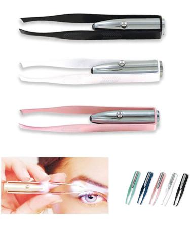 3 Stainless Steel LED Light Tweezers for Eyelash, Eyebrow, and Hair Removal - Buy Online on GoSupps.com