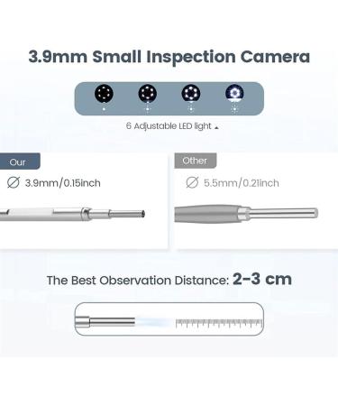 HeiDD Ear Wax Removal - 4.5-inch Large-Screen HD Otoscope Ultra Clear View Ear Camera with Wax Remover 3.9mm Ear Endoscope with LED Lights - Buy Online on GoSupps.com