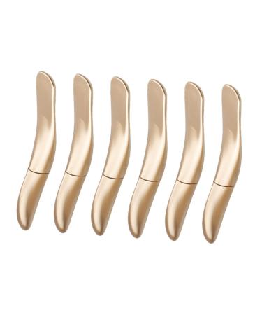 Mikinona 6pcs Eyeliner Empty Tube Refillable Eyelash Tube Golden Mascara Tube Lash Lengthening Mascara Abs