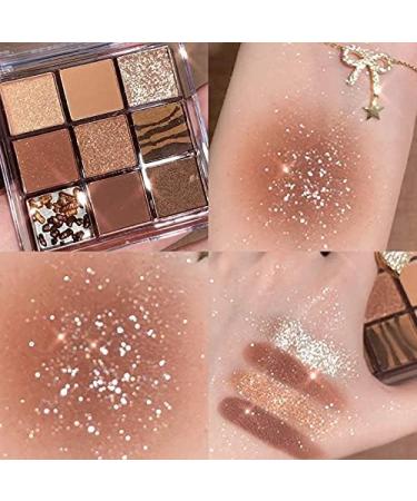 PICKX 9 Colors Glitter Eyeshadow Makeup Palette Matte High Pigmented Colorful Creamy Texture Eye Shadow Powder Natural Waterproof Long Lasting Eyeshadow Powder Cosmetics (brown) - Buy Online on GoSupps.com