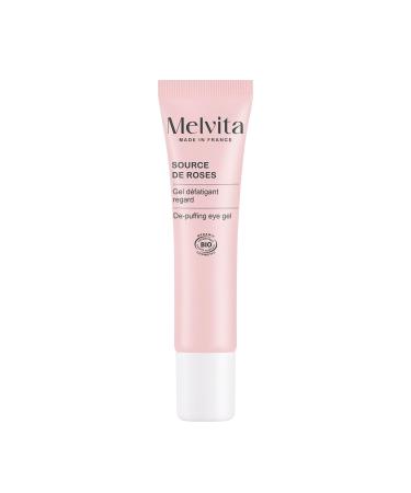 Melvita, Soothing and revitalizing organic eye defatiguing gel for sensitive eye contours, light and refreshing texture, natural and organic ingredients, 15ml, Source De Roses range