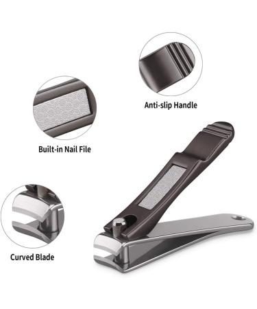 Durable Sharp Nail Clippers Set with Built-in Nail File | Matte Gray | Includes Tin Case - Buy Online on GoSupps.com