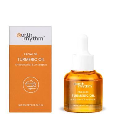 Earth Rhythm Turmeric Facial Oil | Antibacterial & Antiseptic | Provides Healthy Glow Fades Acne Marks Men & Women - 20ml