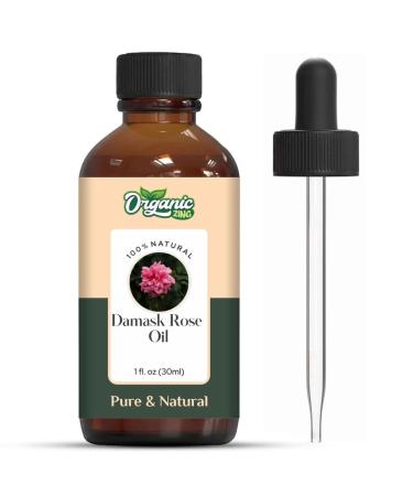 Damask Rose (Rosa damascena) Oil | Pure & Natural Essential Oil for Skincare Hair Care Aroma and Diffusers- 30ml/1.01fl oz