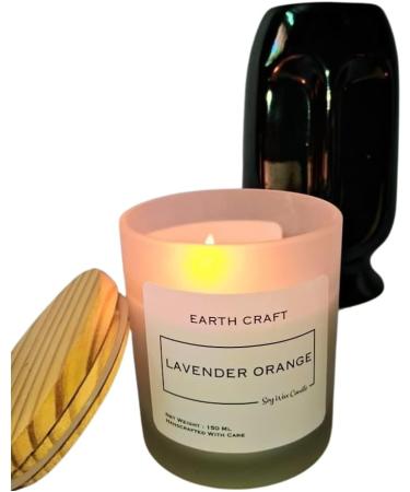 EARTH CRAFT Aromatherapy Scented Candles - Handmade Soy Candles for Home Decor Bedroom & Bath - Non Toxic Smokeless Lavender Orange Aroma - Buy Online on GoSupps.com