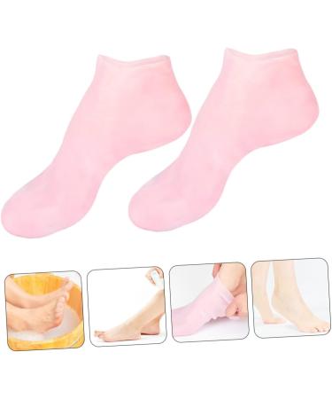minkissy 2 Pairs Sock Skin Half Moon Pillow Black Rejuvenate Dry Cracked Gel Feet Lotion Knee Scooter Pad Silicone Gel Foot Moisturizing Heel Sleeves Booties Crusty Sebs Women's Spa Pink - Buy Online on GoSupps.com