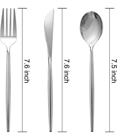 SUT 150Pcs Heavy Duty Silver Plastic Cutlery Set - 50 Forks, 50 Spoons, 50 Knives - Ideal for Parties, Weddings, Disposable Utensils - Buy Online on GoSupps.com