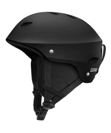 OutdoorMaster Kelvin Ski Helmet - Snowboard Helmet for Men, Women & Youth Black Medium