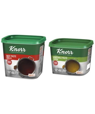 Knorr Gluten Free Beef Paste Bouillon 1kg & Gluten Free Vegetable Paste Bouillon 1kg