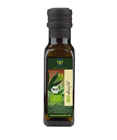 manako manako Organic Cold Pressed Hemp Oil 100% Pure 100ml Glass Bottle (1 x 0.1L)