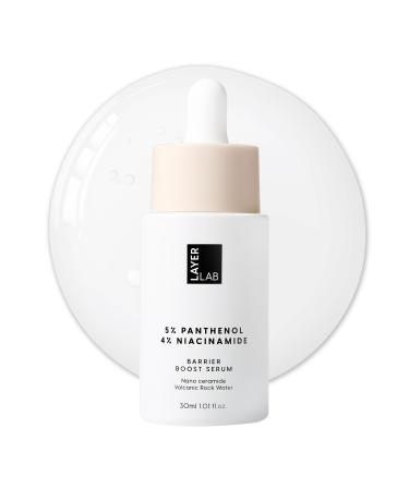 LAYERLAB Barrier Boost Serum with 5% Panthenol 4% Niacinamide Soothing Korean Skincare for Sensitive Skin with Nano Ceramide Volcanic Water to Support Moisture Barrier Deep Hydration 30ml 1.01 fl.oz.