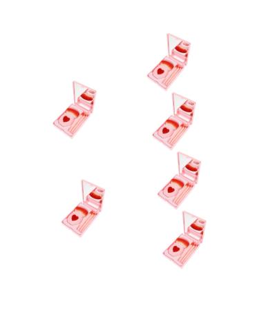 Angoily 6 Boxes Makeup Brush Set Synthetic Foundation Makeup Brush Mini Containers Cosmetic Accessories Blush for Cheeks Portable Makeup Brush Eye Shadow Brush Pu Powder Brush Woman