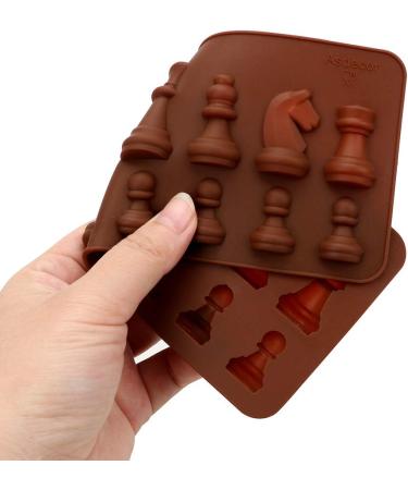 International Chess Silicone Candy Molds - 2Pcs Chess Piece Chocolate Mold for Epoxy Resin, Fondant, Clay & Wax Melt Crafting - Buy Online on GoSupps.com