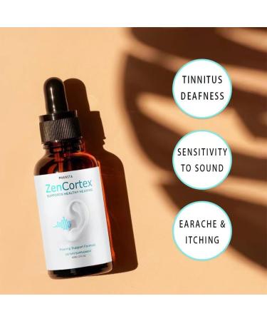 Zencortex Ear Drops for Tinnitus - Promote Eardrum Health & Auditory Clarity - 30-Day Supply - 1 Pack - Buy Online on GoSupps.com