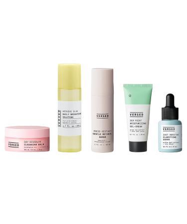 Versed Starter Skincare Set - Cleansing Balm, Brightening Toner, Face Serum, Retinol Serum & Moisturizing Gel-Cream - Vegan Skincare - Buy Online on GoSupps.com