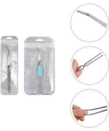 minkissy Picker Women Eyelash Art Pincher Shaping Extensions Pusher Stainless for Multipopurse Curved Pinching Eyebrow Prolong Clip Clamp Sticker Nail Manicure Ladies Silver Cuticle - Buy Online on GoSupps.com