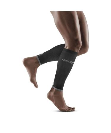 CEP - ULTRALIGHT COMPRESSION CALF SLEEVES for men | Calf sleeves with compression XL Black/Light Grey