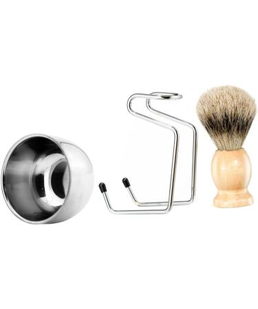 Minkissy 3 Sets Shaving Tool - Wooden Straight Razor & Brush for Men's Grooming | International Shipping - Buy Online on GoSupps.com