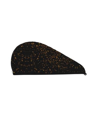 Black and Gold Wallpaper Coral Velvet Dry Hair Cap Quick-Dry Hair Towel Wrap for Women and Men Ideal for Travel & Home