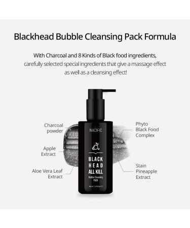 NACIFIC Blackhead All Kill Bubble Cleansing Pack Charcoal Deep Pore Cleanser & Mask, All-in-One Gel to Foam Face Wash, Vegan Formula for Sensitive Skin, 4.73 Fl.oz (140ml) - Buy Online on GoSupps.com