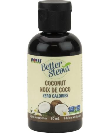 NOW Foods BetterStevia Coconut Flavour Zero-Calorie Liquid Sweetener Keto Friendly Suitable for Diabetics No Erythritol 60ml
