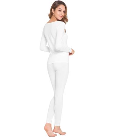 WiWi Women's Ultra Soft Bamboo Long Johns Set - Pure White - XX-Large - Buy Online on GoSupps.com