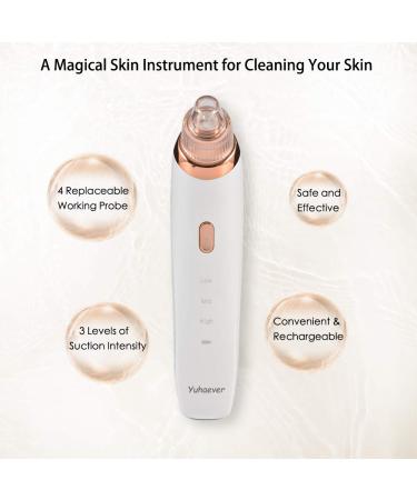 Yuhaever Blackhead Remover Pore Vacuum Kit - Rechargeable, Strong Suction, 4 Probes for Nose & Skin, Face Scrubber - 3 Models - Buy Online on GoSupps.com