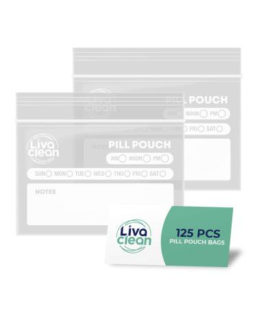 (125 Pack) Upgraded Thickness Pill Pouches for Medicine Travel - Pill Pouch Bags - Pill Bags Pill Ziploc Bags Pill Packets for Medicine Daily Medication Organizer Pill Bags for Medicine Small Pills 3x2.8 Inch (Pack of 125)